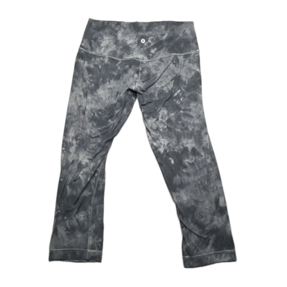 Lululemon Pants Womens 10 Gray Tie Dye High Rise Crop Yoga Running Leggings